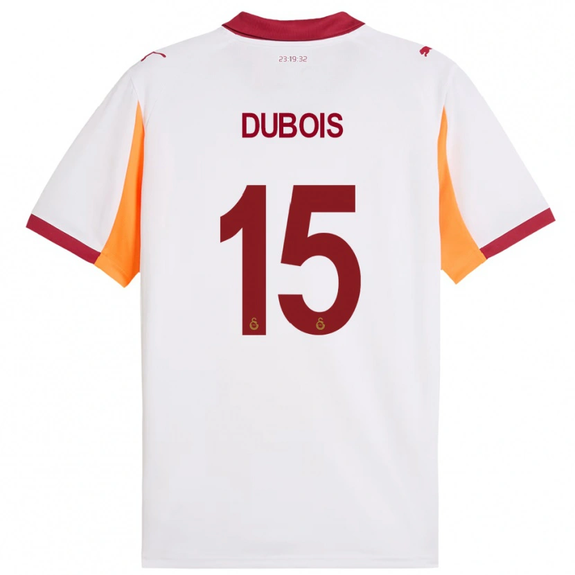 Danxen Homme Maillot Léo Dubois #15 Blanc Rouge Tenues Extérieur 2025/26 T-Shirt