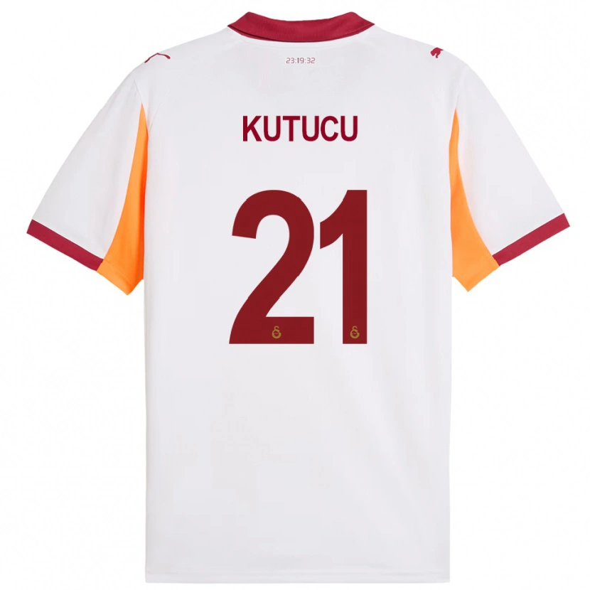 Danxen Homme Maillot Ahmed Kutucu #21 Blanc Rouge Tenues Extérieur 2025/26 T-Shirt