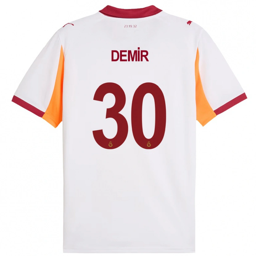 Danxen Homme Maillot Yusuf Demir #30 Blanc Rouge Tenues Extérieur 2025/26 T-Shirt