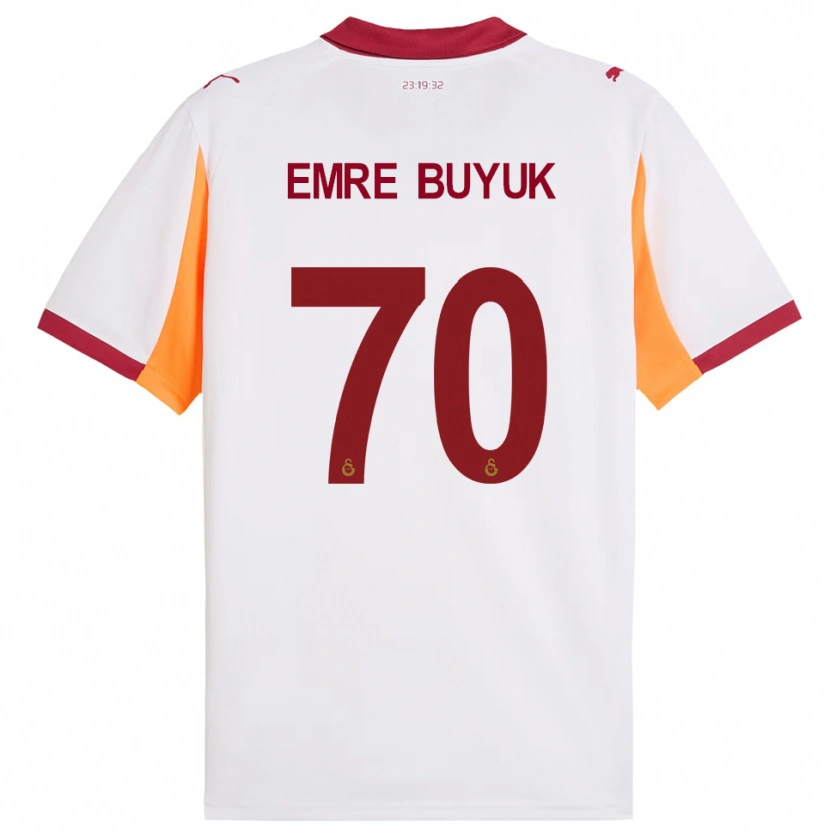 Danxen Homme Maillot Enes Emre Büyük #70 Blanc Rouge Tenues Extérieur 2025/26 T-Shirt
