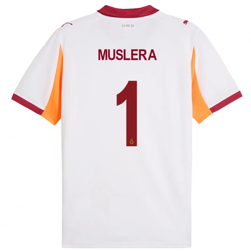 Danxen Homme Maillot Fernando Muslera #1 Blanc Rouge Tenues Extérieur 2025/26 T-Shirt