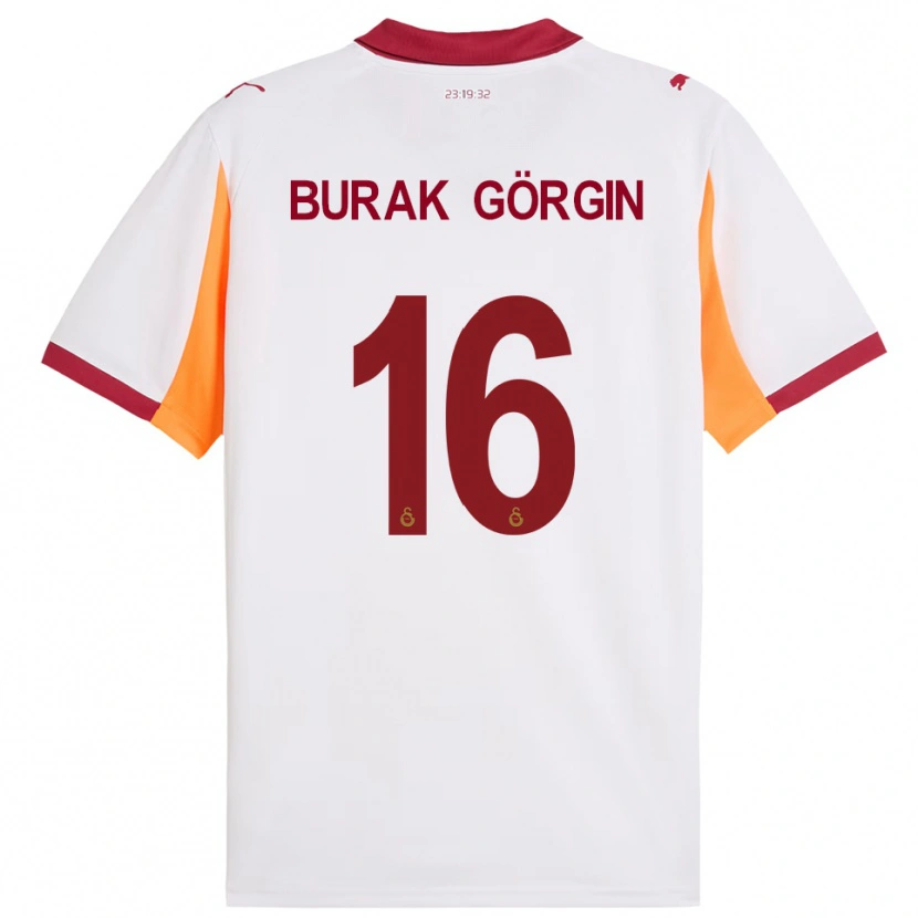 Danxen Homme Maillot Muhammet Burak Görgin #16 Blanc Rouge Tenues Extérieur 2025/26 T-Shirt