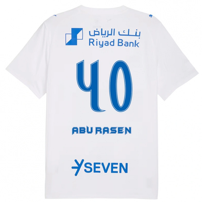 Danxen Homme Maillot Ahmad Abu Rasen #40 Blanc Bleu Tenues Extérieur 2025/26 T-Shirt