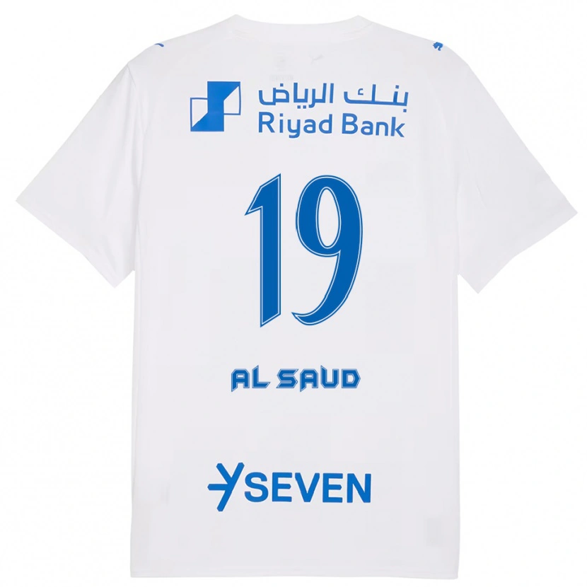 Danxen Homme Maillot Manal Al Saud #19 Blanc Bleu Tenues Extérieur 2025/26 T-Shirt