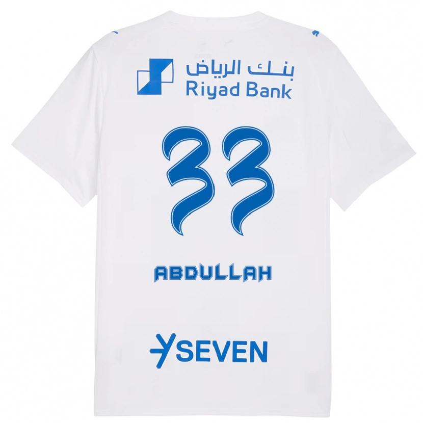 Danxen Homme Maillot Abdullah Al-Zaid #33 Blanc Bleu Tenues Extérieur 2025/26 T-Shirt