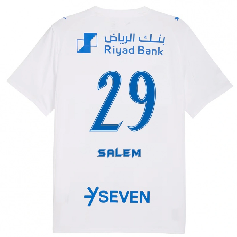 Danxen Homme Maillot Salem Al-Dawsari #29 Blanc Bleu Tenues Extérieur 2025/26 T-Shirt