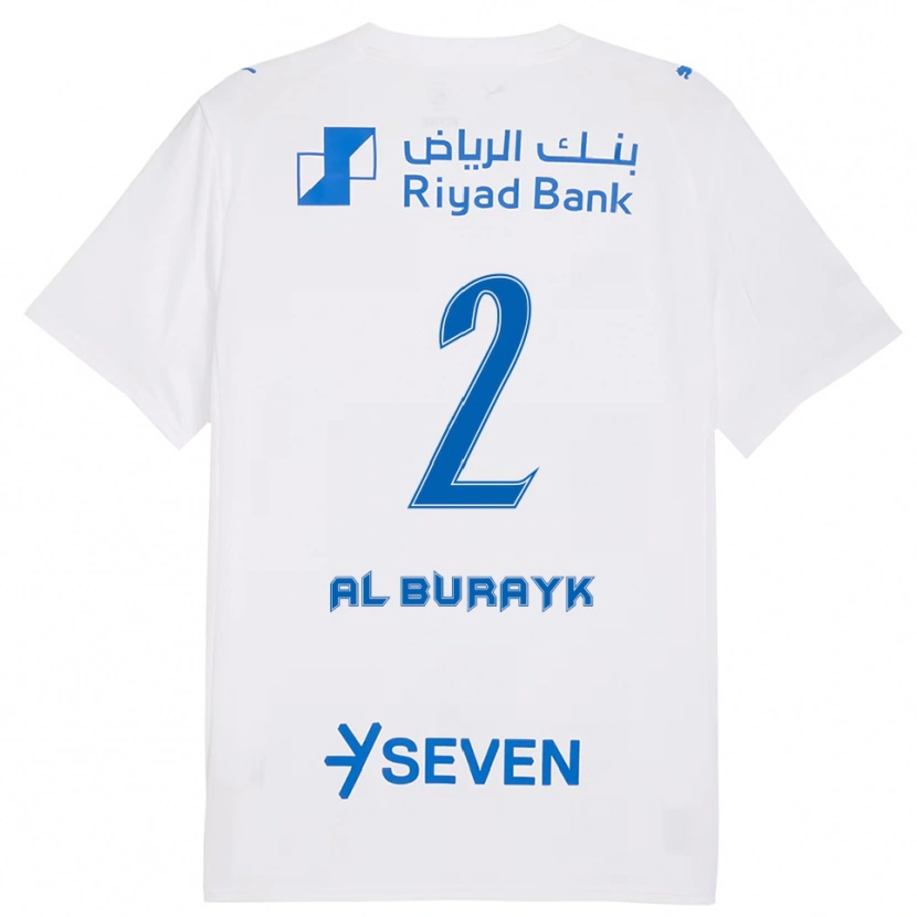 Danxen Homme Maillot Mohammed Al-Burayk #2 Blanc Bleu Tenues Extérieur 2025/26 T-Shirt