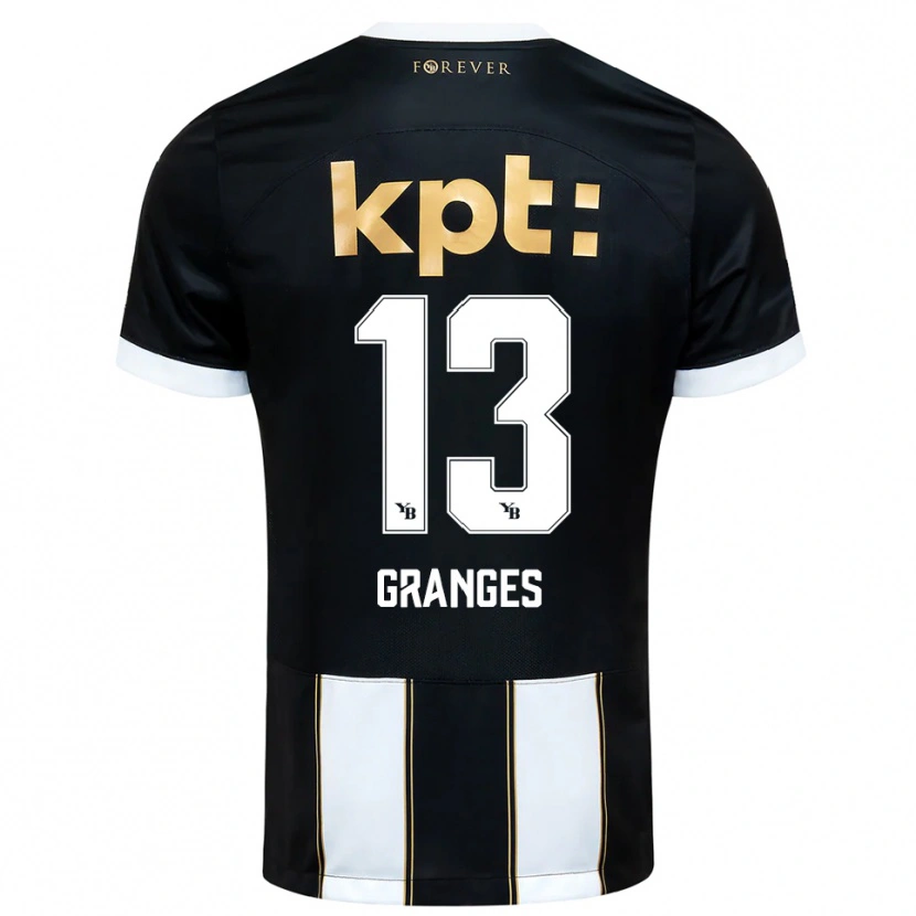 Danxen Homme Maillot Malaurie Granges #13 Noir Blanc Tenues Extérieur 2025/26 T-Shirt