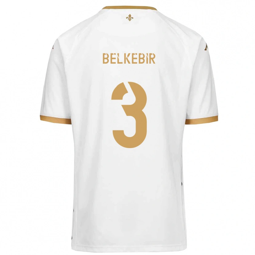 Danxen Homme Maillot Bilel Belkebir #3 Blanc Or Tenues Extérieur 2025/26 T-Shirt