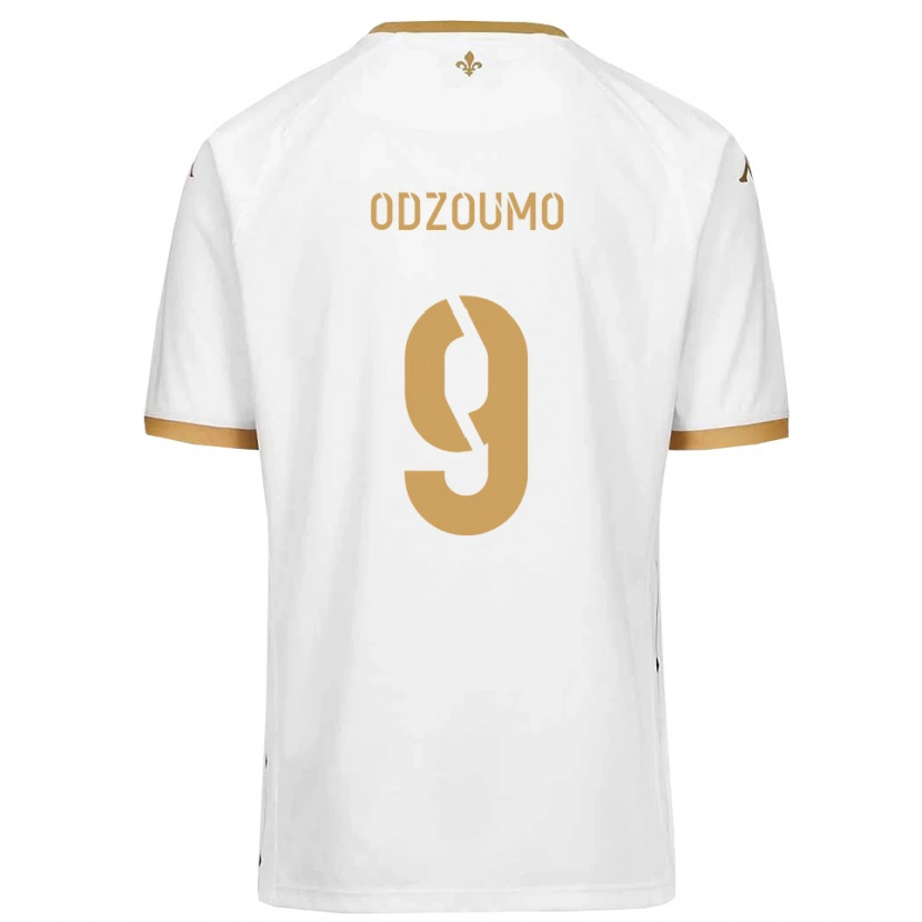 Danxen Homme Maillot Cédric Odzoumo #9 Blanc Or Tenues Extérieur 2025/26 T-Shirt