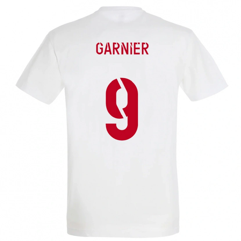 Danxen Homme Maillot Thomas Garnier #9 Blanc Rouge Jaune Tenues Extérieur 2025/26 T-Shirt