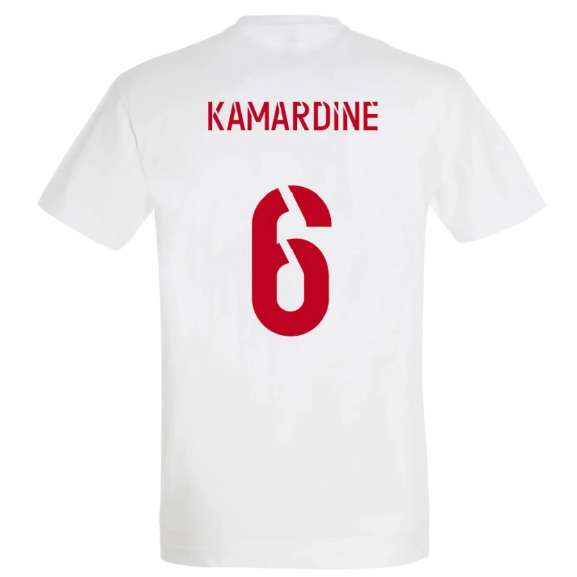 Danxen Homme Maillot Mohamed Kamardine #6 Blanc Rouge Jaune Tenues Extérieur 2025/26 T-Shirt