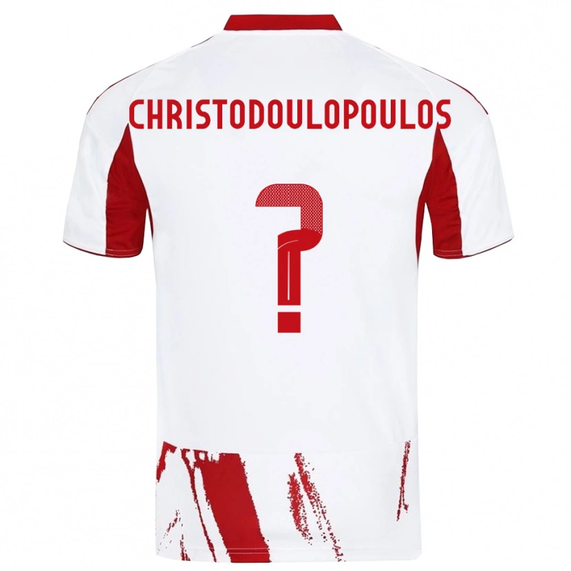 Danxen Homme Maillot Giannis Christodoulopoulos #0 Blanc Rouge Tenues Extérieur 2025/26 T-Shirt