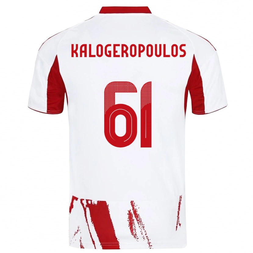 Danxen Homme Maillot Alexios Kalogeropoulos #61 Blanc Rouge Tenues Extérieur 2025/26 T-Shirt