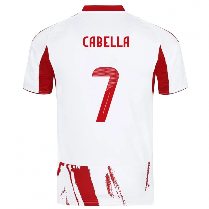 Danxen Homme Maillot Rémy Cabella #7 Blanc Rouge Tenues Extérieur 2025/26 T-Shirt
