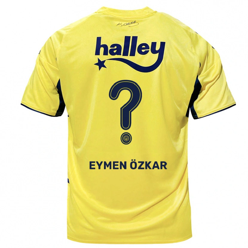 Danxen Homme Maillot Ali Eymen Özkar #0 Jaune Marine Tenues Extérieur 2025/26 T-Shirt