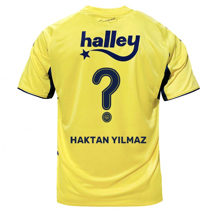 Danxen Homme Maillot Haktan Yılmaz #0 Jaune Marine Tenues Extérieur 2025/26 T-Shirt