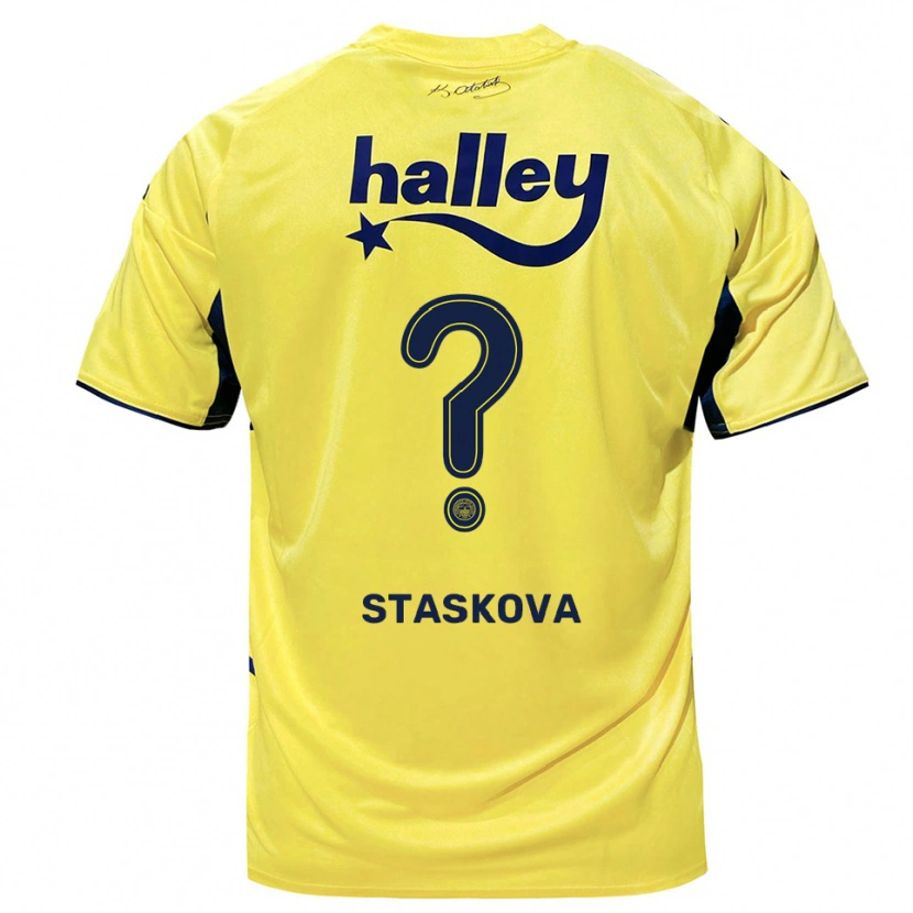 Danxen Homme Maillot Andrea Stašková #0 Jaune Marine Tenues Extérieur 2025/26 T-Shirt