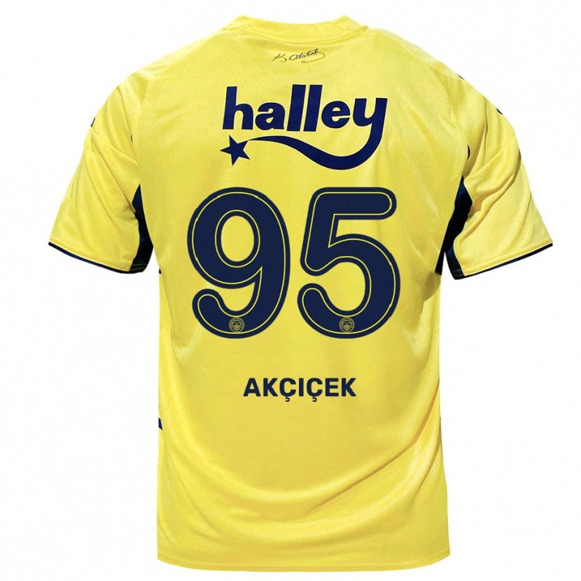 Danxen Homme Maillot Yusuf Akçiçek #95 Jaune Marine Tenues Extérieur 2025/26 T-Shirt