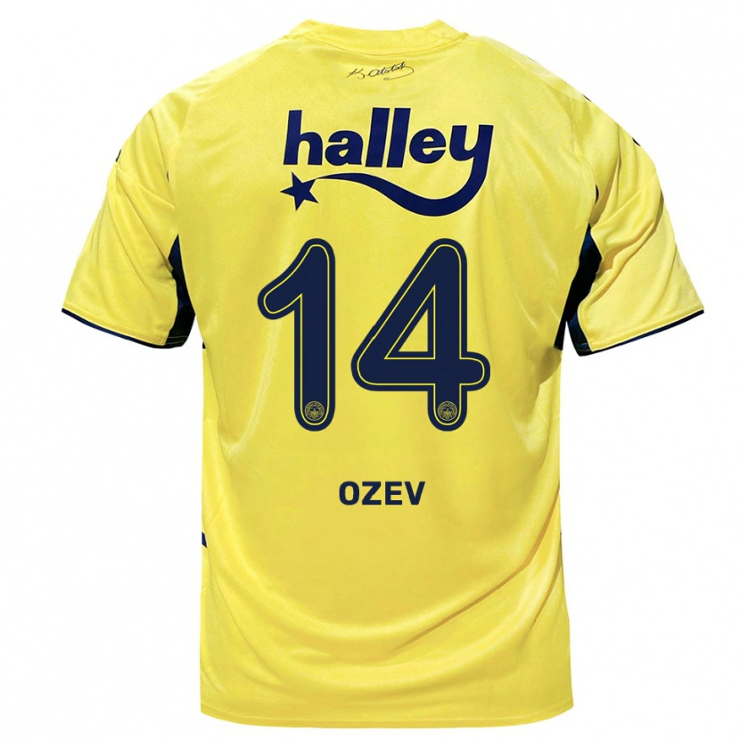 Danxen Homme Maillot Ümran Özev #14 Jaune Marine Tenues Extérieur 2025/26 T-Shirt