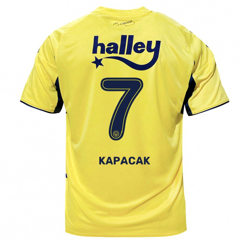 Danxen Homme Maillot Burak Kapacak #7 Jaune Marine Tenues Extérieur 2025/26 T-Shirt