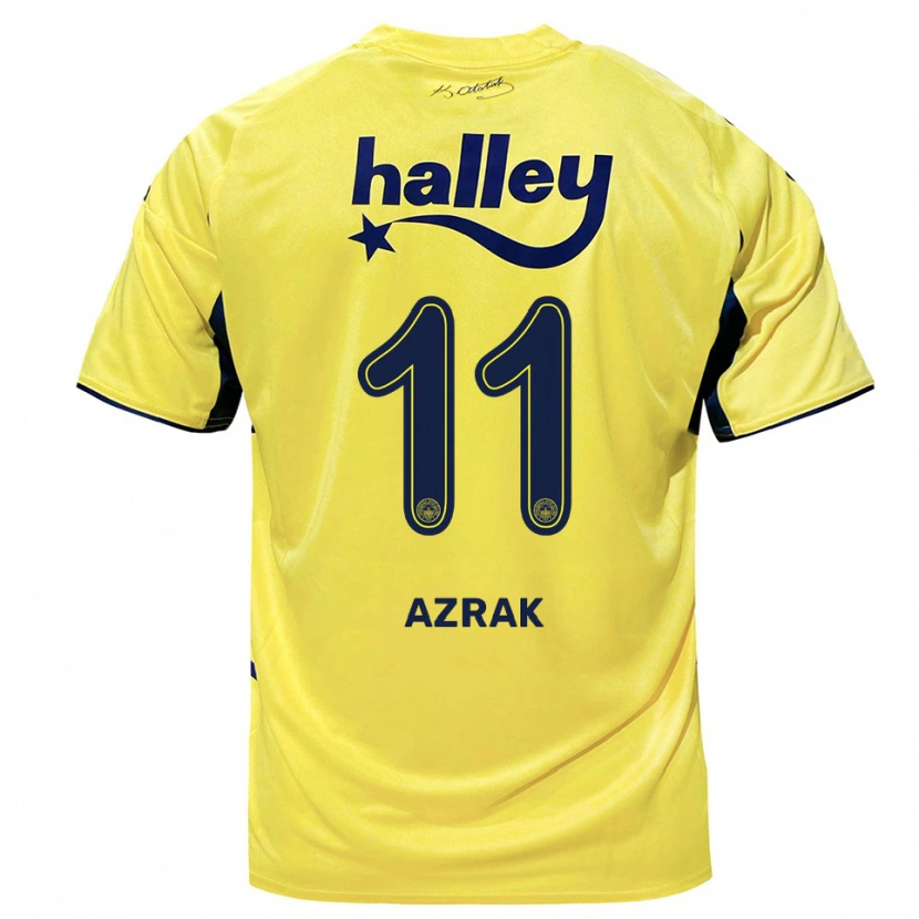 Danxen Homme Maillot Yunus Azrak #11 Jaune Marine Tenues Extérieur 2025/26 T-Shirt