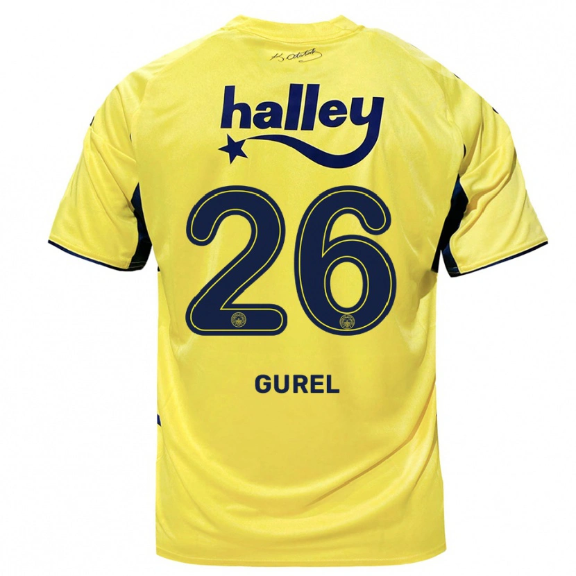 Danxen Homme Maillot Cansu Gürel #26 Jaune Marine Tenues Extérieur 2025/26 T-Shirt