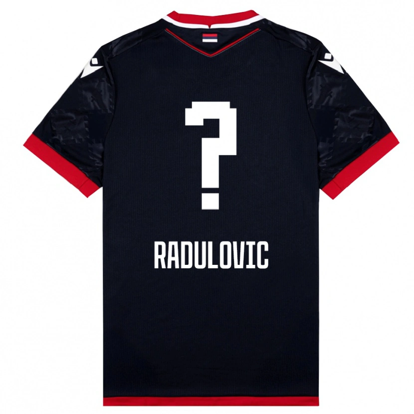 Danxen Homme Maillot Marko Radulovic #0 Noir Rouge Tenues Extérieur 2025/26 T-Shirt
