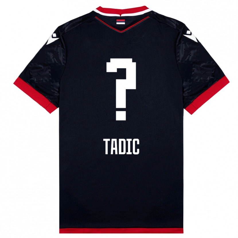 Danxen Homme Maillot Luka Tadic #0 Noir Rouge Tenues Extérieur 2025/26 T-Shirt