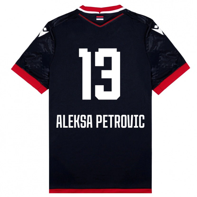 Danxen Homme Maillot Aleksa Petrovic #13 Noir Rouge Tenues Extérieur 2025/26 T-Shirt