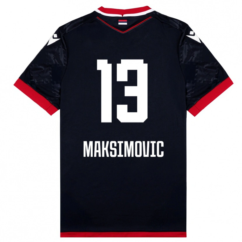 Danxen Homme Maillot Filip Maksimovic #13 Noir Rouge Tenues Extérieur 2025/26 T-Shirt