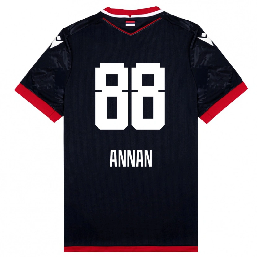 Danxen Homme Maillot Ebenezer Annan #88 Noir Rouge Tenues Extérieur 2025/26 T-Shirt