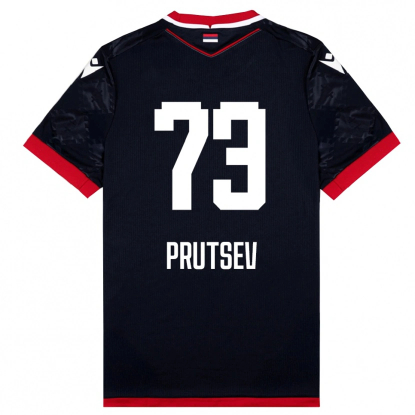Danxen Homme Maillot Egor Prutsev #73 Noir Rouge Tenues Extérieur 2025/26 T-Shirt