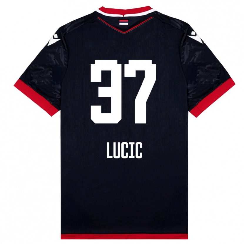 Danxen Homme Maillot Vladimir Lucic #37 Noir Rouge Tenues Extérieur 2025/26 T-Shirt