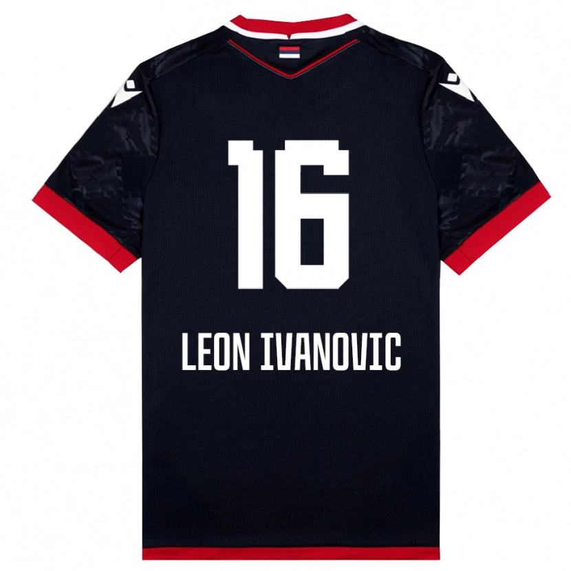 Danxen Homme Maillot Leon Ivanovic #16 Noir Rouge Tenues Extérieur 2025/26 T-Shirt