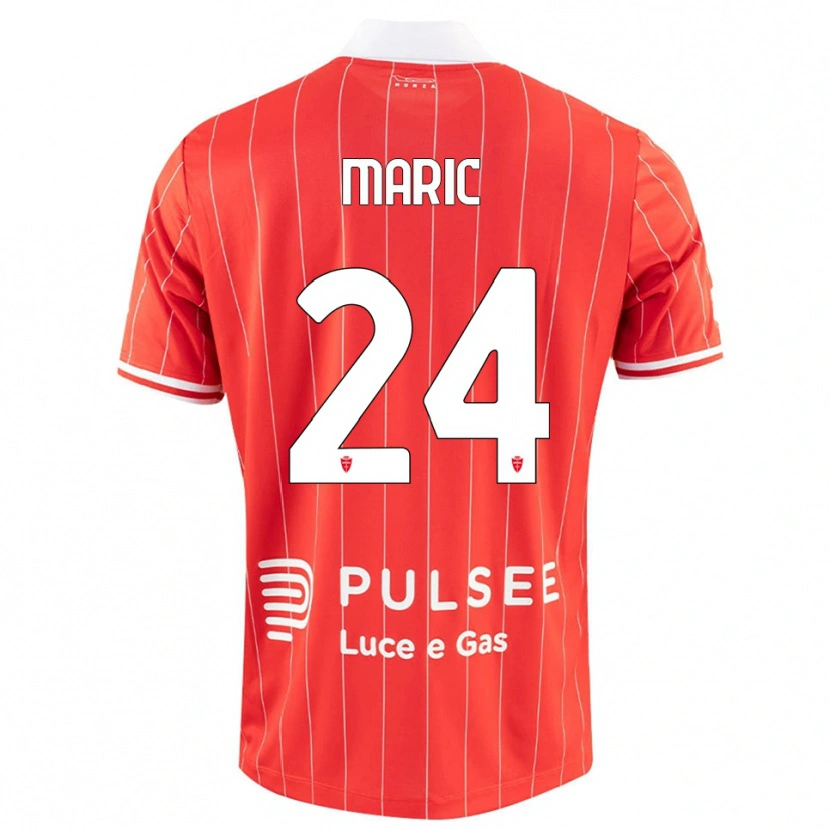 Danxen Femme Maillot Mirko Marić #24 Rouge Blanc Tenues Domicile 2025/26 T-Shirt