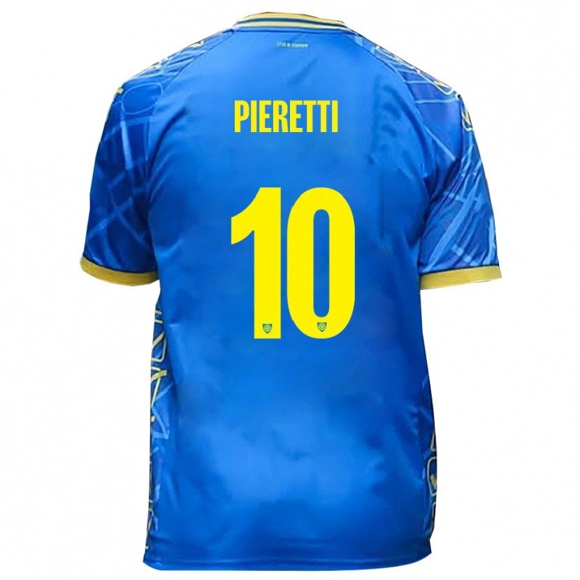 Danxen Femme Maillot Niccolò Pieretti #10 Bleu Ciel Jaune Tenues Domicile 2025/26 T-Shirt