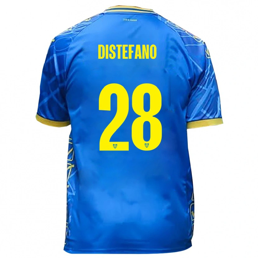 Danxen Femme Maillot Filippo Distefano #28 Bleu Ciel Jaune Tenues Domicile 2025/26 T-Shirt