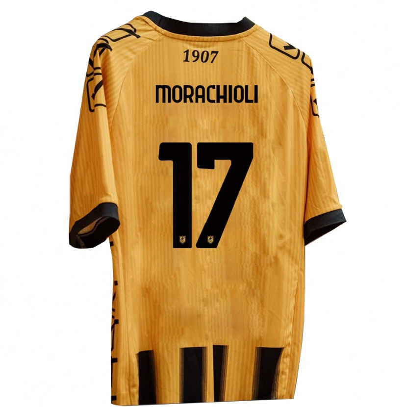 Danxen Femme Maillot Gregorio Morachioli #17 Jaune Noir Tenues Domicile 2025/26 T-Shirt