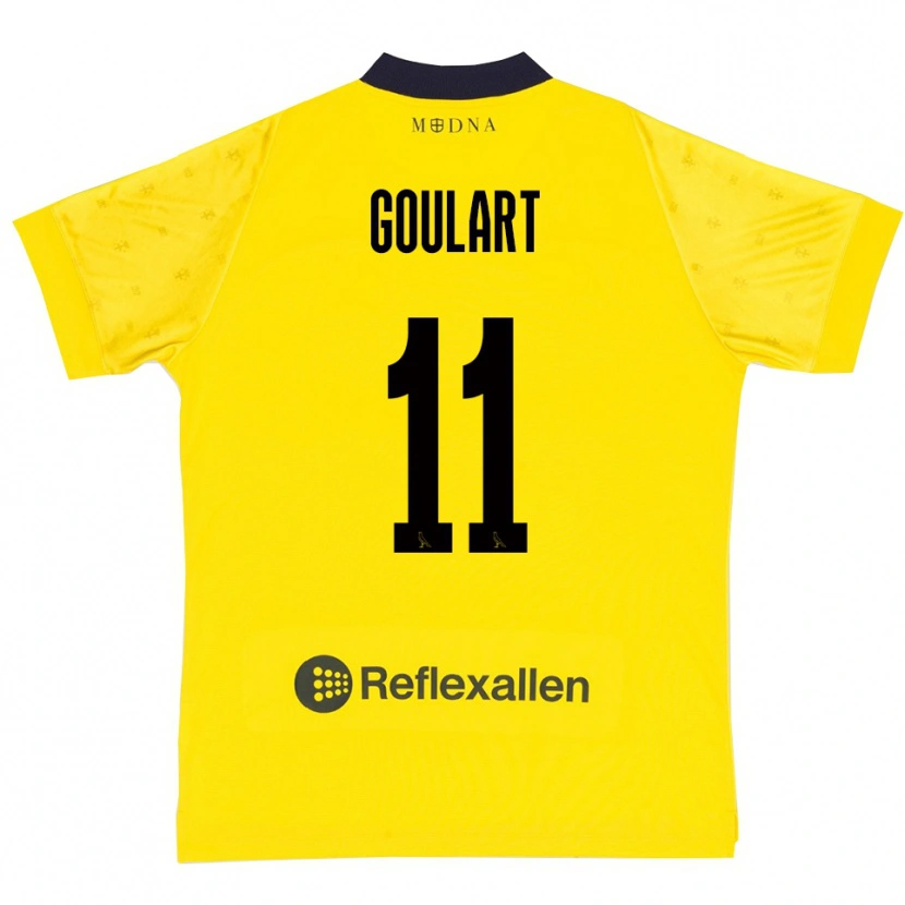 Danxen Femme Maillot Yago Goulart #11 Jaune Marine Tenues Domicile 2025/26 T-Shirt