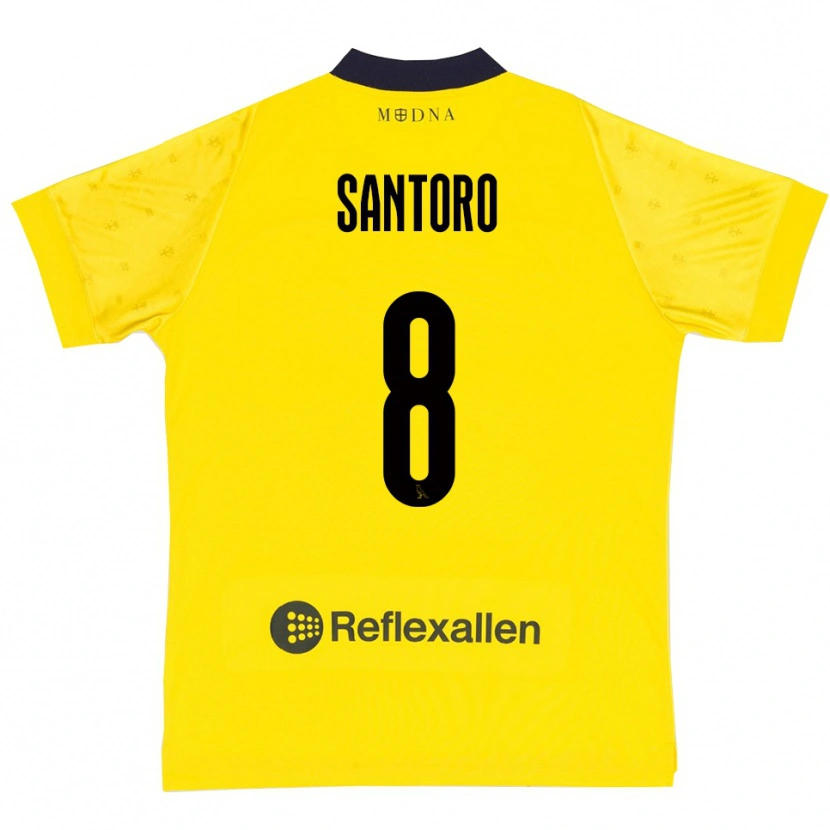 Danxen Femme Maillot Simone Santoro #8 Jaune Marine Tenues Domicile 2025/26 T-Shirt