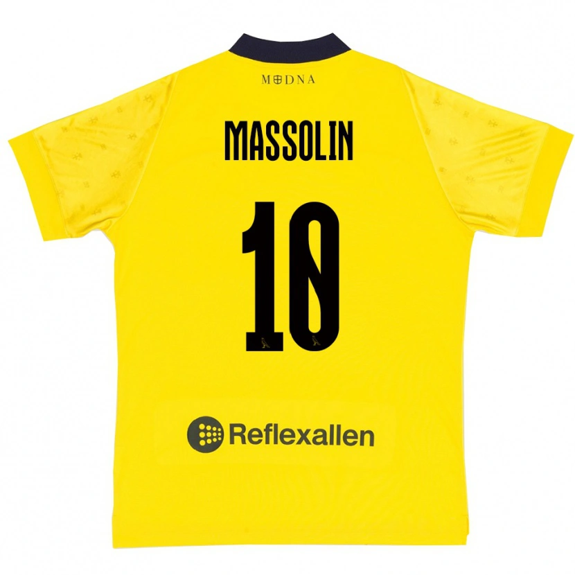 Danxen Femme Maillot Yanis Massolin #10 Jaune Marine Tenues Domicile 2025/26 T-Shirt