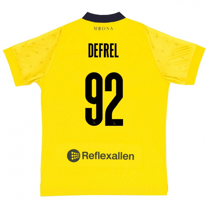 Danxen Femme Maillot Grégoire Defrel #92 Jaune Marine Tenues Domicile 2025/26 T-Shirt