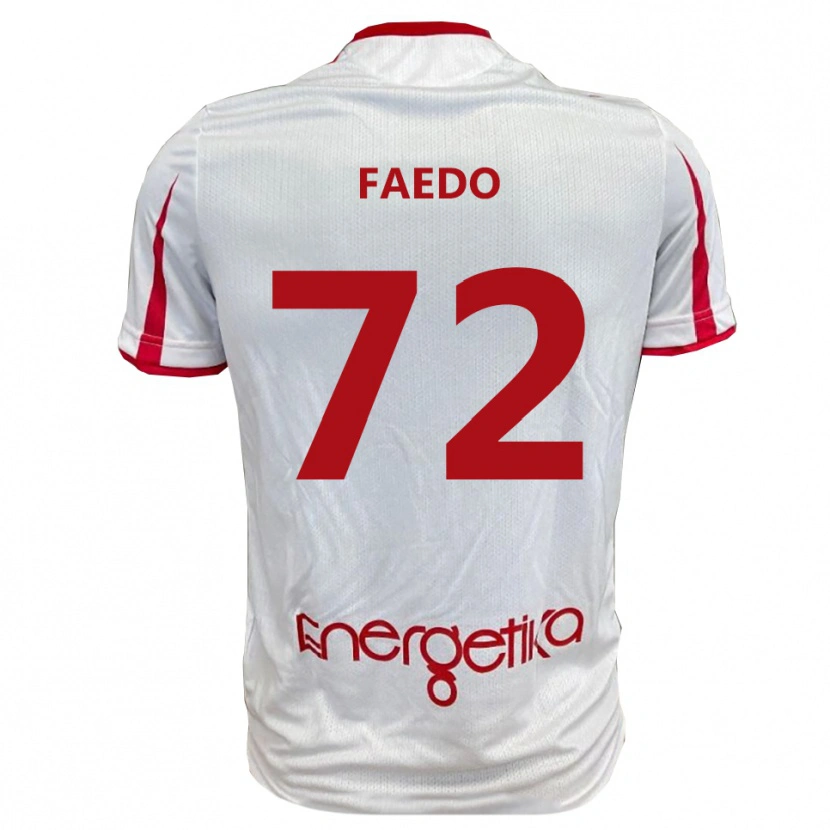 Danxen Femme Maillot Carlo Faedo #72 Blanc Rouge Tenues Domicile 2025/26 T-Shirt