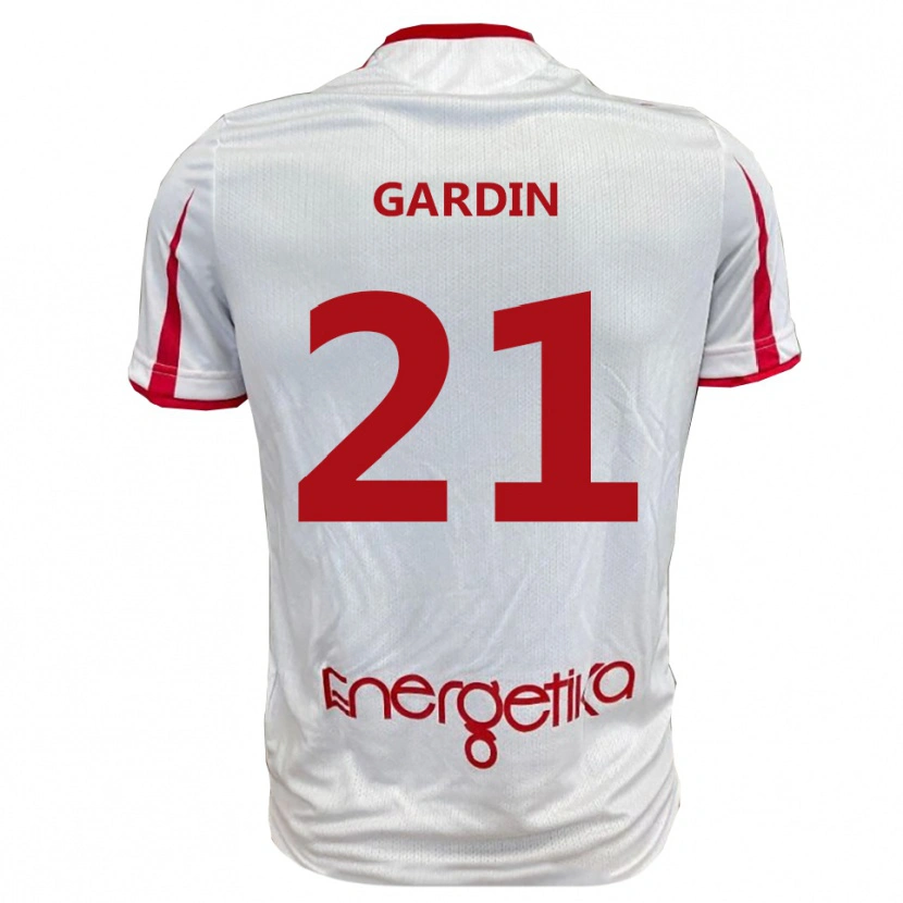 Danxen Femme Maillot Mattia Gardin #21 Blanc Rouge Tenues Domicile 2025/26 T-Shirt