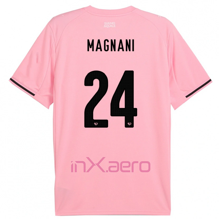 Danxen Femme Maillot Giangiacomo Magnani #24 Rose Noir Tenues Domicile 2025/26 T-Shirt