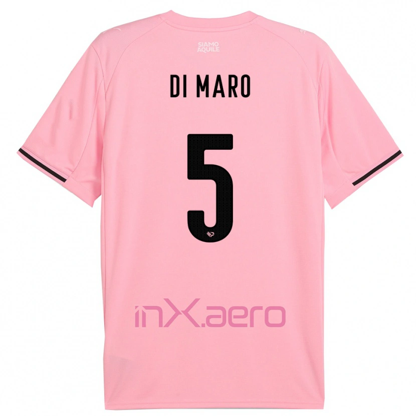 Danxen Femme Maillot Filippo Di Maro #5 Rose Noir Tenues Domicile 2025/26 T-Shirt