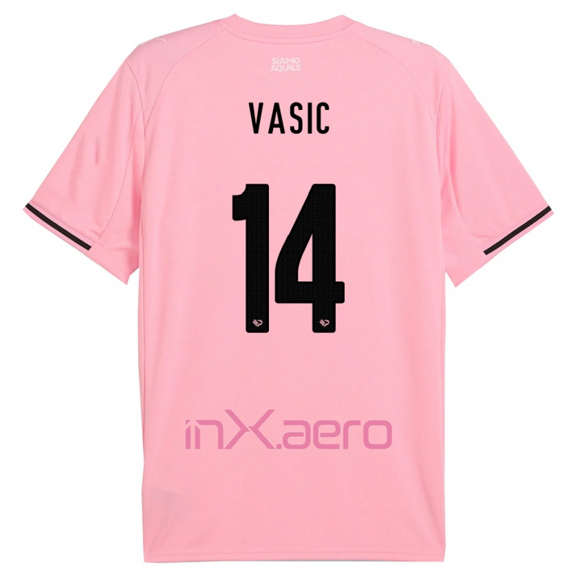 Danxen Femme Maillot Aljosa Vasic #14 Rose Noir Tenues Domicile 2025/26 T-Shirt