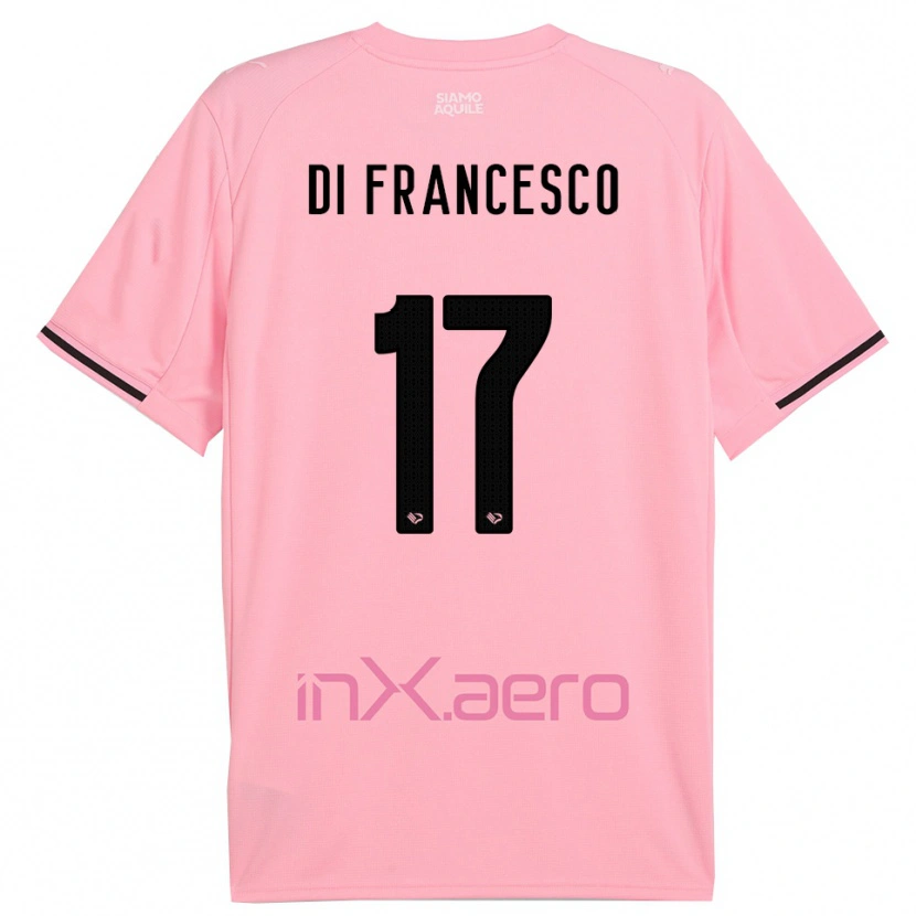 Danxen Femme Maillot Federico Di Francesco #17 Rose Noir Tenues Domicile 2025/26 T-Shirt