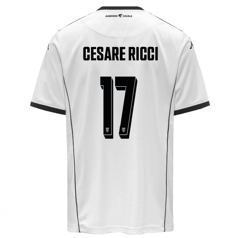 Danxen Femme Maillot Elia Cesare Ricci #17 Blanc Noir Tenues Domicile 2025/26 T-Shirt